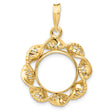 13 mm 14k Yellow Gold coin bezel for 13 mm Coin