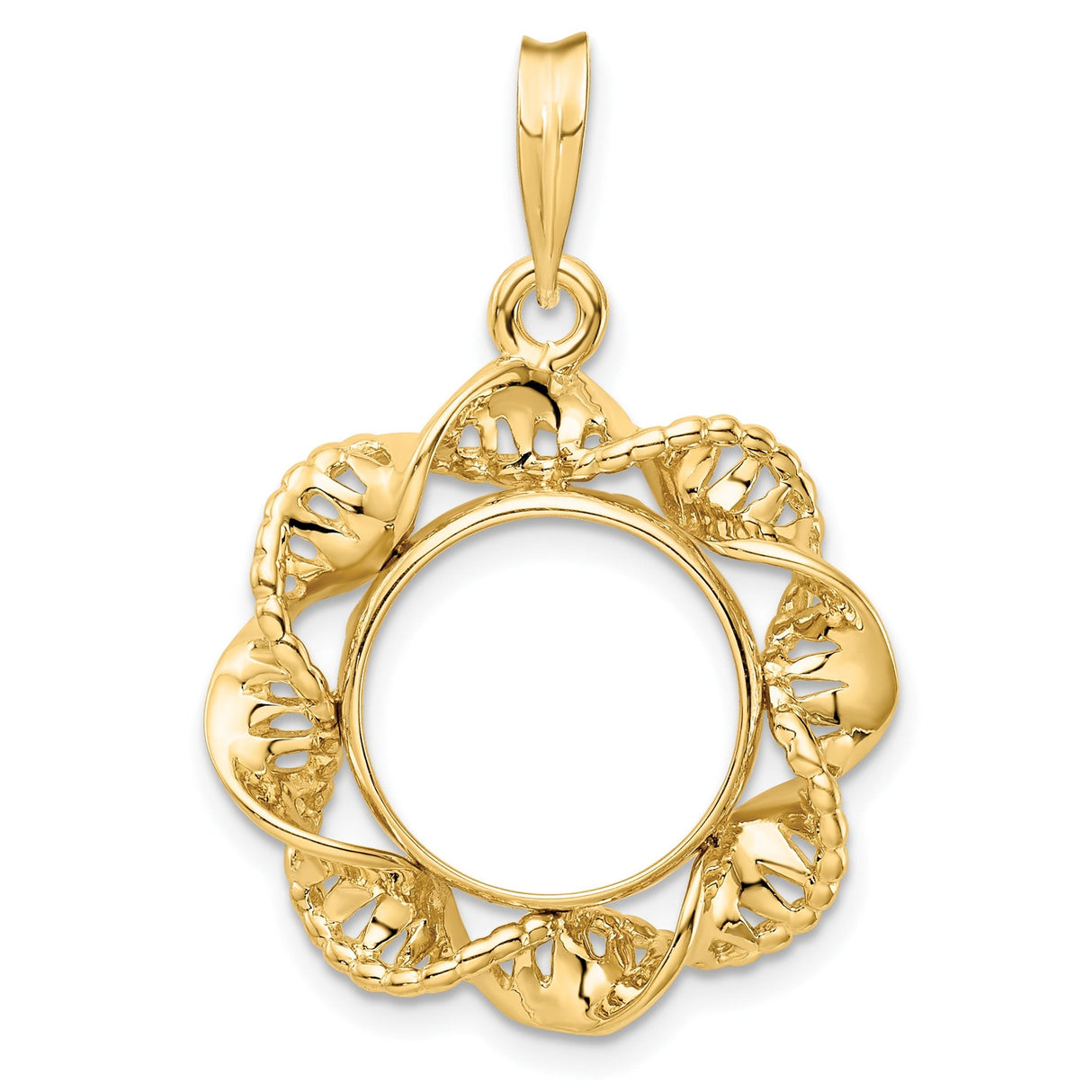 13 mm 14k Yellow Gold coin bezel for 13 mm Coin