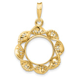13 mm 14k Yellow Gold coin bezel for 13 mm Coin