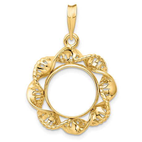 13 mm 14k Yellow Gold coin bezel for 13 mm Coin