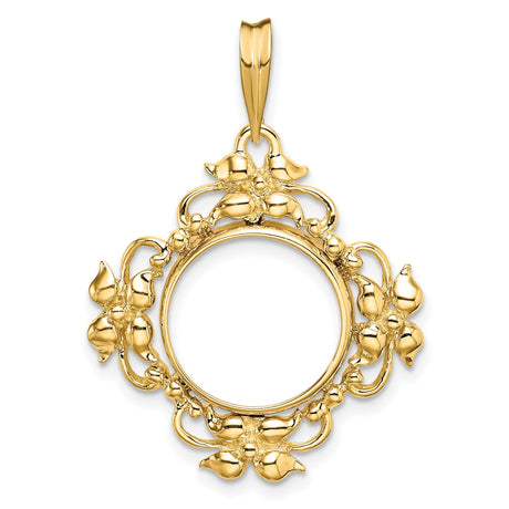 13 mm 14k Yellow Gold coin bezel for 13 mm Coin