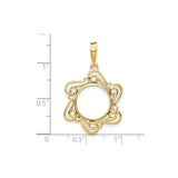 13 mm 14k Yellow Gold coin bezel for 13 mm Coin — size reference (ruler)