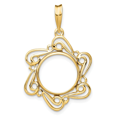 13 mm 14k Yellow Gold coin bezel for 13 mm Coin