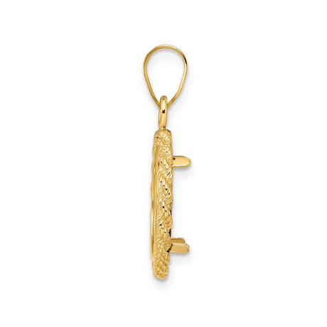 13 mm 14k Yellow Gold coin bezel for 13 mm Coin — alternate view