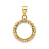 13 mm 14k Yellow Gold coin bezel for 13 mm Coin