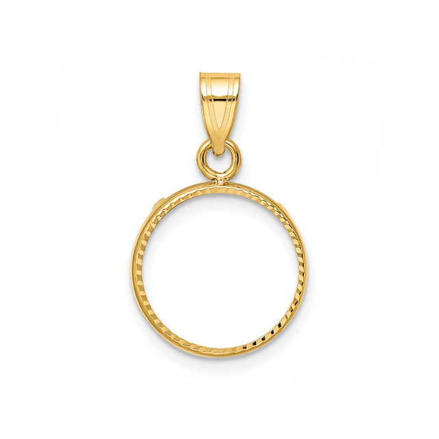 13 mm 14k Yellow Gold coin bezel for 13 mm Coin