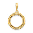 13 mm 14k Yellow Gold coin bezel for 13 mm Coin