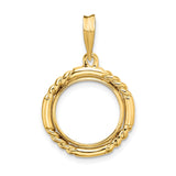 13 mm 14k Yellow Gold coin bezel for 13 mm Coin