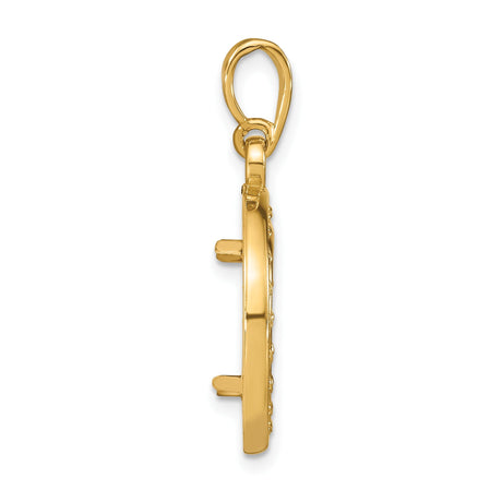 13 mm 14k Yellow Gold coin bezel for 13 mm Coin — alternate view