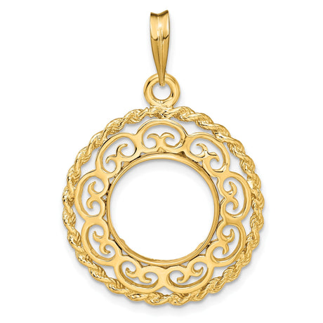 13 mm 14k Yellow Gold coin bezel for 13 mm Coin