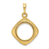 13 mm 14k Yellow Gold coin bezel for 13 mm Coin