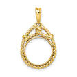 13 mm 14k Yellow Gold coin bezel for 13 mm Coin