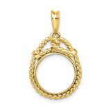 13 mm 14k Yellow Gold coin bezel for 13 mm Coin