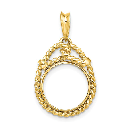 13 mm 14k Yellow Gold coin bezel for 13 mm Coin