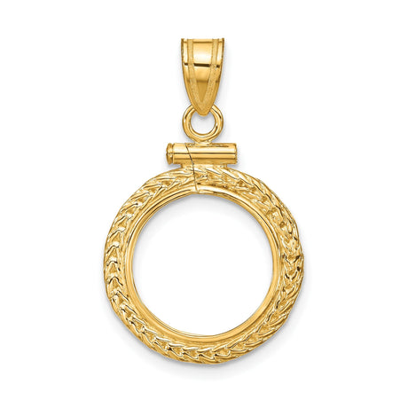 13 mm 14k Yellow Gold coin bezel for 13 mm Coin