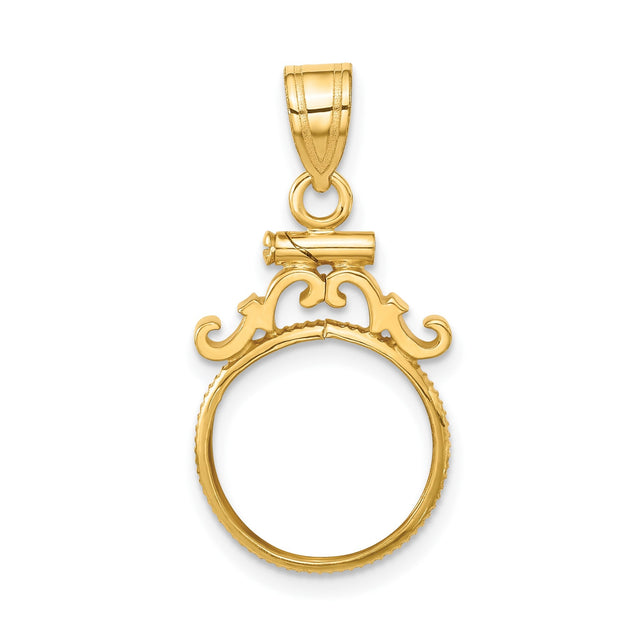 13 mm 14k Yellow Gold coin bezel for 13 mm Coin
