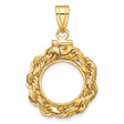 13 mm 14k Yellow Gold coin bezel for 13 mm Coin