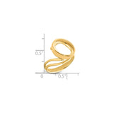 13 mm 14k Yellow Gold coin bezel for 13 mm Coin — size reference (ruler)