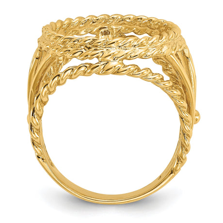 13 mm 14k Yellow Gold coin bezel for 13 mm Coin — alternate view
