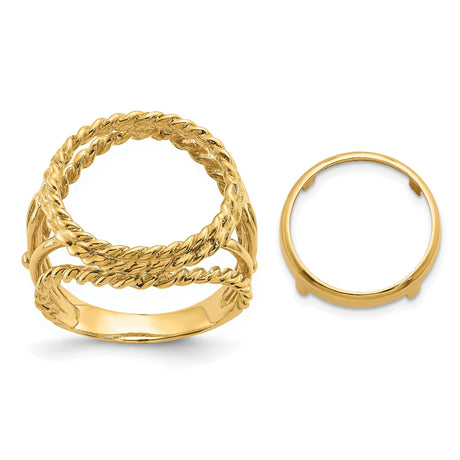 13 mm 14k Yellow Gold coin bezel for 13 mm Coin