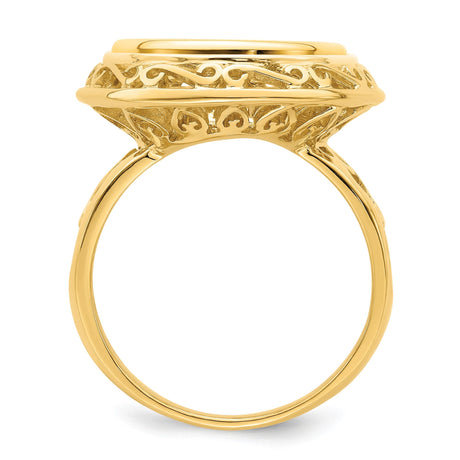 13 mm 14k Yellow Gold coin bezel for 13 mm Coin — alternate view