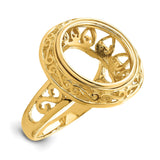 13 mm 14k Yellow Gold coin bezel for 13 mm Coin