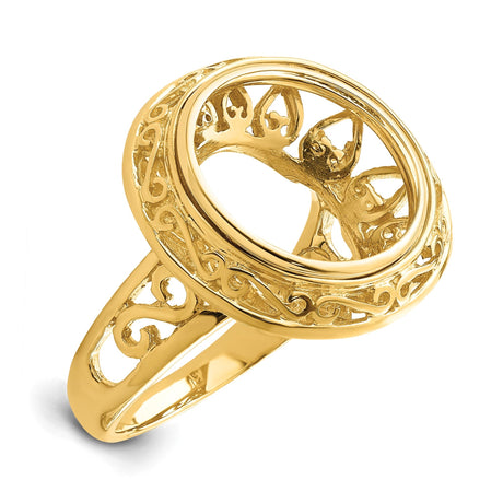13 mm 14k Yellow Gold coin bezel for 13 mm Coin