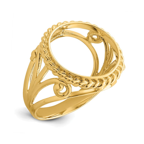13 mm 14k Yellow Gold coin bezel for 13 mm Coin