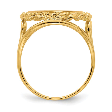 13 mm 14k Yellow Gold coin bezel for 13 mm Coin — alternate view