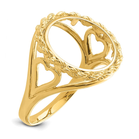 13 mm 14k Yellow Gold coin bezel for 13 mm Coin