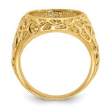 13 mm 14k Yellow Gold coin bezel for 13 mm Coin — alternate view