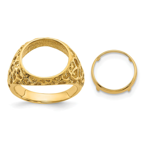13 mm 14k Yellow Gold coin bezel for 13 mm Coin