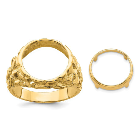 13 mm 14k Yellow Gold coin bezel for 13 mm Coin