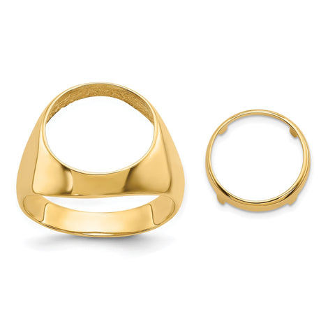 13 mm 14k Yellow Gold coin bezel for 13 mm Coin