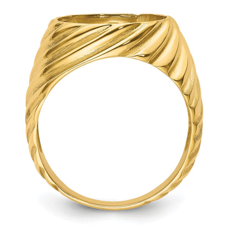 13 mm 14k Yellow Gold coin bezel for 13 mm Coin — alternate view