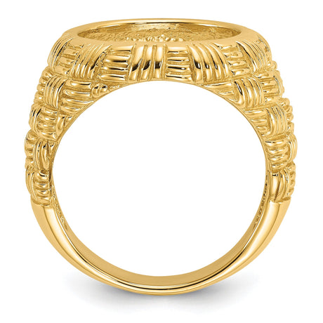 13 mm 14k Yellow Gold coin bezel for 13 mm Coin — alternate view