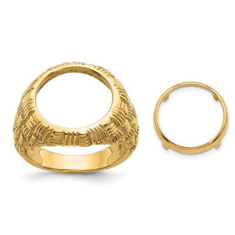 13 mm 14k Yellow Gold coin bezel for 13 mm Coin