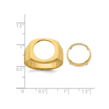 13 mm 14k Yellow Gold coin bezel for 13 mm Coin — size reference (ruler)