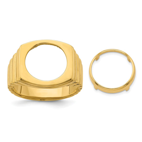 13 mm 14k Yellow Gold coin bezel for 13 mm Coin