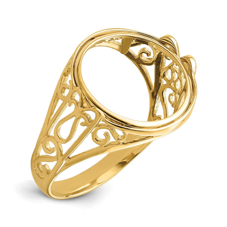 13 mm 14k Yellow Gold coin bezel for 13 mm Coin
