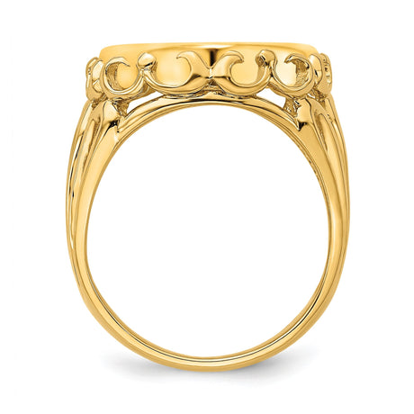 13 mm 14k Yellow Gold coin bezel for 13 mm Coin — alternate view