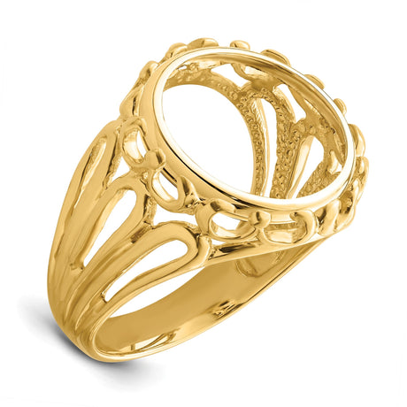 13 mm 14k Yellow Gold coin bezel for 13 mm Coin