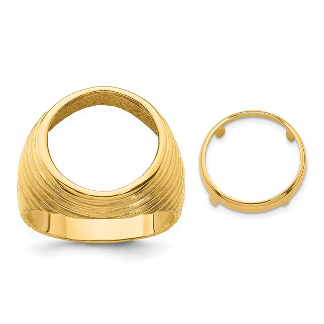13 mm 14k Yellow Gold coin bezel for 13 mm Coin