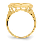 13 mm 14k Yellow Gold coin bezel for 13 mm Coin — alternate view