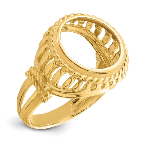 13 mm 14k Yellow Gold coin bezel for 13 mm Coin