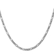 14K White Gold 3 mm Figaro Chain Necklace, Polished