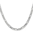 14K White Gold 5 mm Figaro Chain Necklace, Polished