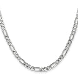 14K White Gold 5 mm Figaro Chain Necklace, Polished