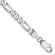 14K White Gold 5 mm Figaro Chain Bracelet, Polished