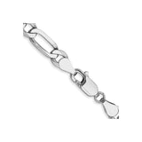 14K White Gold 5.5 mm Figaro Chain Necklace, Polished alternate angle